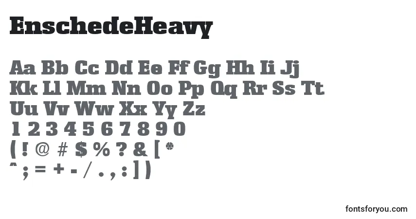 A fonte EnschedeHeavy – alfabeto, números, caracteres especiais