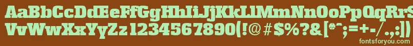 EnschedeHeavy Font – Green Fonts on Brown Background