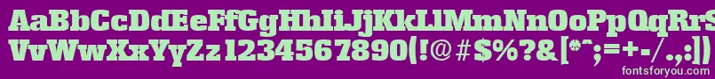 EnschedeHeavy Font – Green Fonts on Purple Background