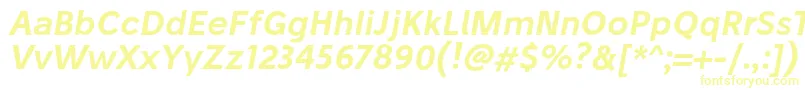 フォントStiluSemiboldoblique – 白い背景に黄色の文字