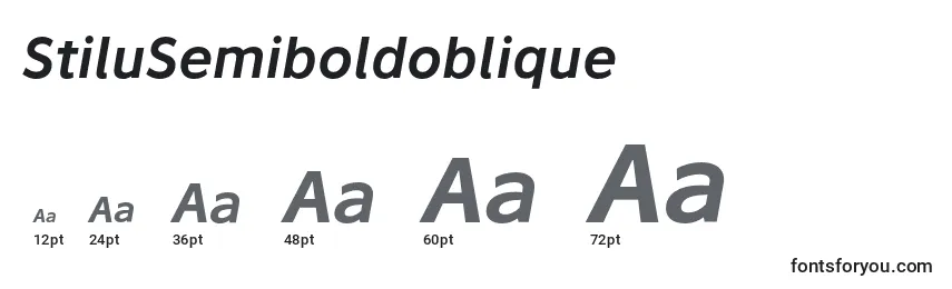 Размеры шрифта StiluSemiboldoblique