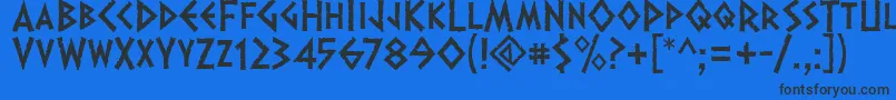 Dalek Font – Black Fonts on Blue Background