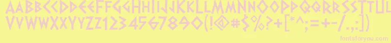 フォントDalek – ピンクのフォント、黄色の背景