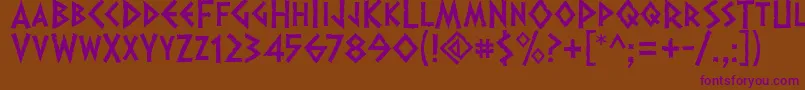 フォントDalek – 紫色のフォント、茶色の背景