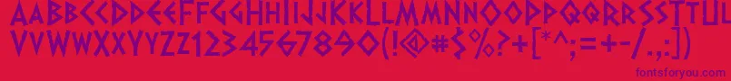 Dalek Font – Purple Fonts on Red Background
