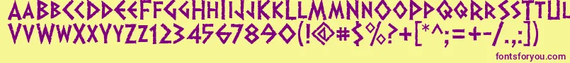 Dalek Font – Purple Fonts on Yellow Background