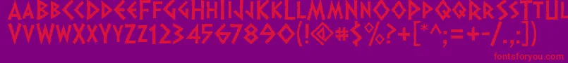 Dalek-fontti – punaiset fontit violetilla taustalla