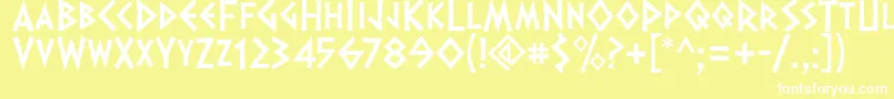 Dalek Font – White Fonts on Yellow Background