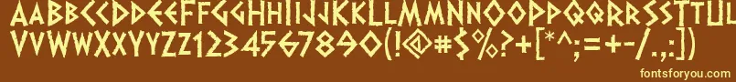 Dalek-fontti – keltaiset fontit ruskealla taustalla