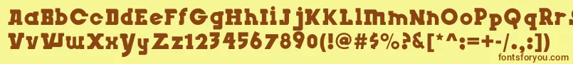 フォントInsightIssue – 茶色の文字が黄色の背景にあります。