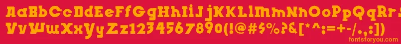 フォントInsightIssue – 赤い背景にオレンジの文字