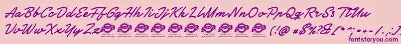 SocietyeditorPersonalUse-Schriftart – Violette Schriften auf rosa Hintergrund