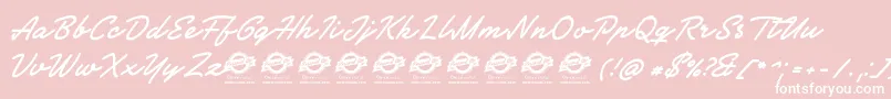 SocietyeditorPersonalUse-Schriftart – Weiße Schriften auf rosa Hintergrund