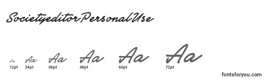 SocietyeditorPersonalUse Font Sizes