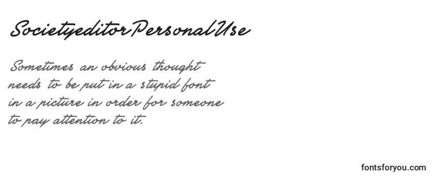 SocietyeditorPersonalUse Font