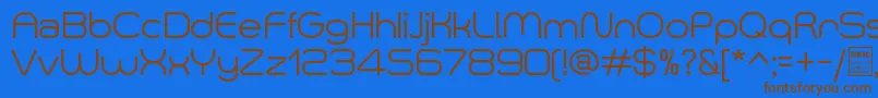 フォントSmushDemo – 茶色の文字が青い背景にあります。