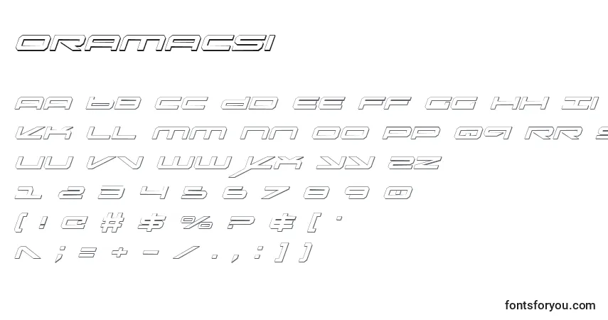 Oramacsi-fontti – aakkoset, numerot, erikoismerkit