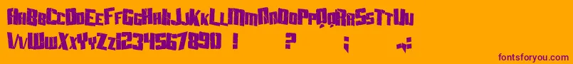 SfAftershockDebrisCondensed Font – Purple Fonts on Orange Background