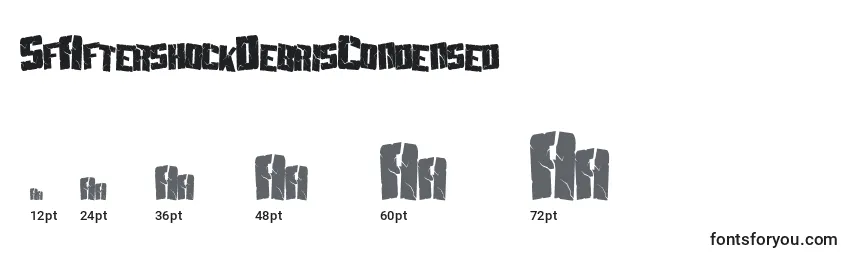 Размеры шрифта SfAftershockDebrisCondensed