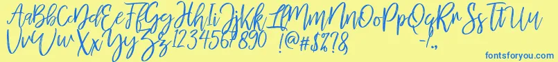 MellonyDryBrush Font – Blue Fonts on Yellow Background