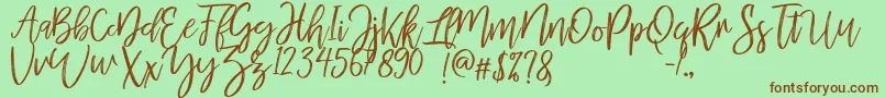 MellonyDryBrush Font – Brown Fonts on Green Background