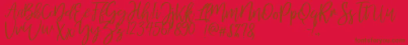 MellonyDryBrush Font – Brown Fonts on Red Background