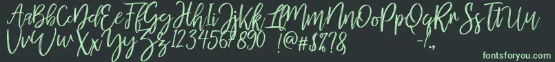 Fonte MellonyDryBrush – fontes verdes em um fundo preto
