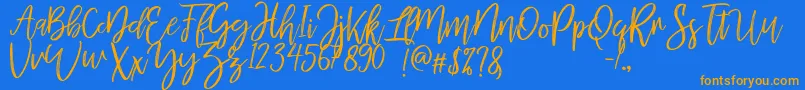 MellonyDryBrush Font – Orange Fonts on Blue Background