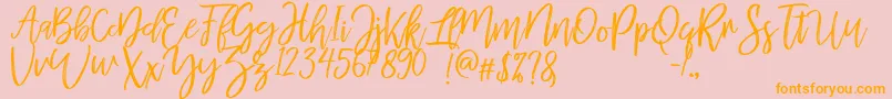 MellonyDryBrush Font – Orange Fonts on Pink Background