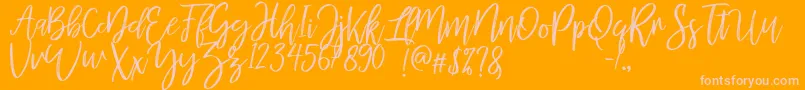 MellonyDryBrush Font – Pink Fonts on Orange Background