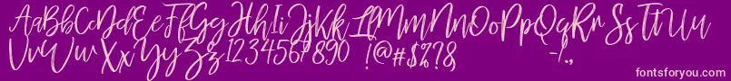 MellonyDryBrush Font – Pink Fonts on Purple Background