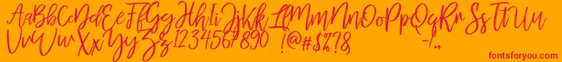MellonyDryBrush Font – Red Fonts on Orange Background
