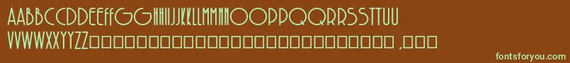 フォントSolarBold – 緑色の文字が茶色の背景にあります。