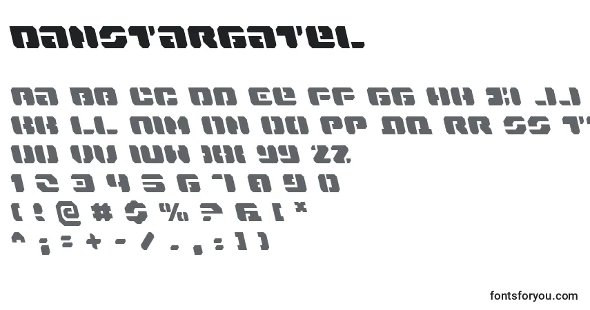 A fonte Danstargatel – alfabeto, números, caracteres especiais