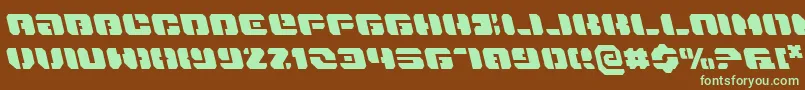 Danstargatel-fontti – vihreät fontit ruskealla taustalla