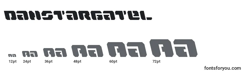 Размеры шрифта Danstargatel