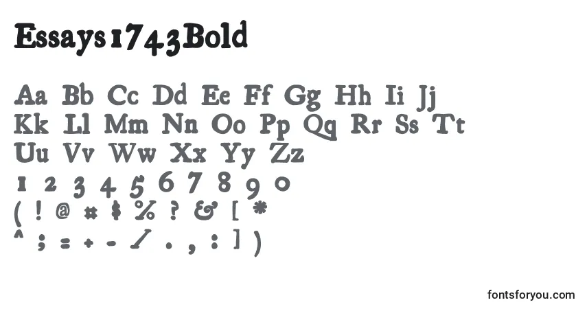 Schriftart Essays1743Bold – Alphabet, Zahlen, spezielle Symbole