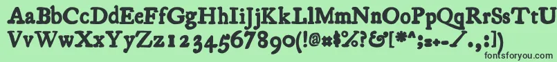 フォントEssays1743Bold – 緑の背景に黒い文字