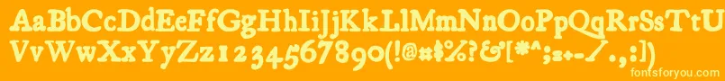 fuente Essays1743Bold – Fuentes Amarillas Sobre Fondo Naranja