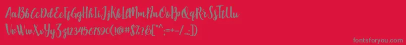 PequeScriptDemo Font – Gray Fonts on Red Background