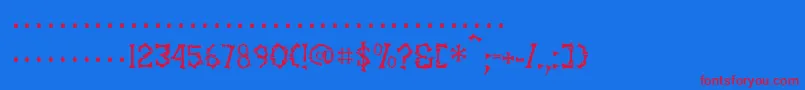 SettervkBlack Font – Red Fonts on Blue Background