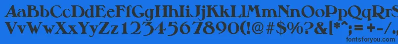 MelbourneserialXboldRegular Font – Black Fonts on Blue Background