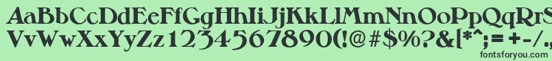 MelbourneserialXboldRegular Font – Black Fonts on Green Background