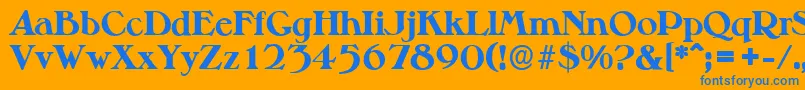 MelbourneserialXboldRegular Font – Blue Fonts on Orange Background