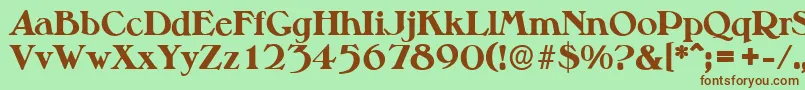 MelbourneserialXboldRegular Font – Brown Fonts on Green Background