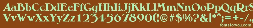 Шрифт MelbourneserialXboldRegular – зелёные шрифты на коричневом фоне
