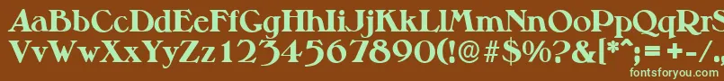 MelbourneserialXboldRegular Font – Green Fonts on Brown Background