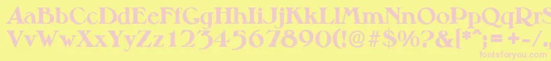 MelbourneserialXboldRegular-fontti – vaaleanpunaiset fontit keltaisella taustalla
