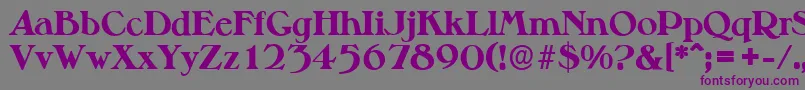フォントMelbourneserialXboldRegular – 紫色のフォント、灰色の背景
