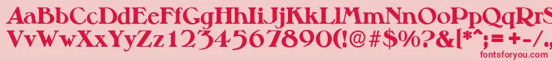 MelbourneserialXboldRegular Font – Red Fonts on Pink Background